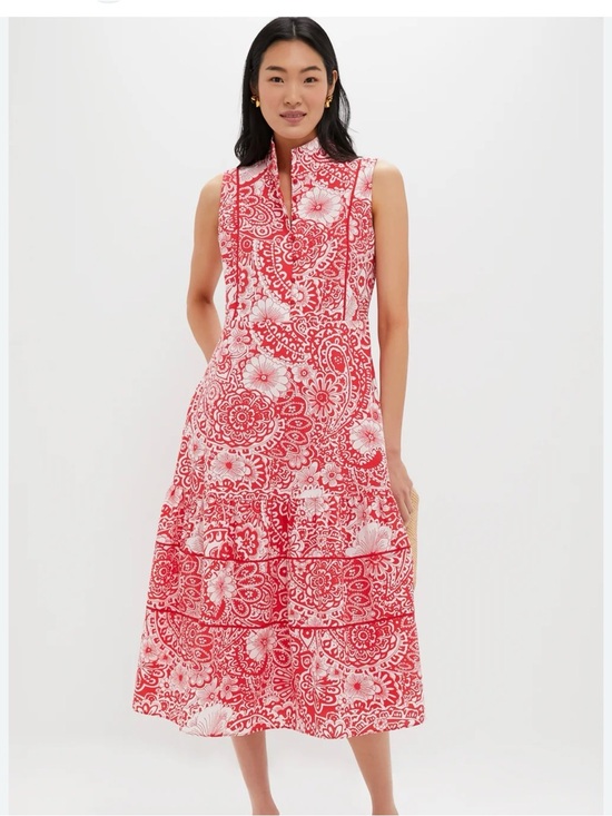 Hyacinth House Dresses & Skirts - Hyacinth House Sleeveless Red & White Floral Hillsborough Midi